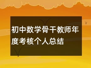 初中数学骨干教师年度考核个人总结
