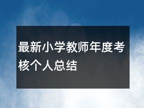 最新小学教师年度考核个人总结
