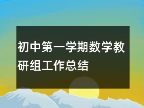 初中第一学期数学教研组工作总结