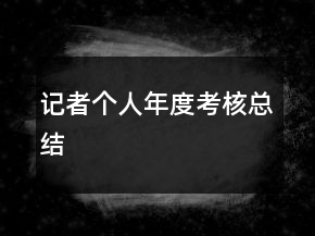 记者个人年度考核总结