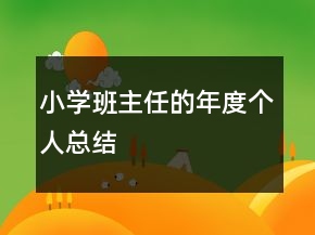 小学班主任的年度个人总结