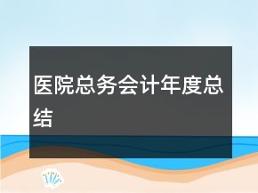 医院总务会计年度总结