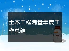 土木工程测量年度工作总结