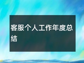 客服个人工作年度总结