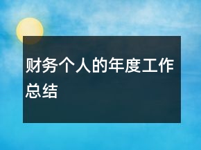 财务个人的年度工作总结