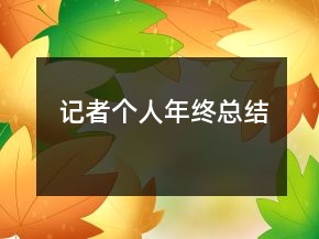 记者个人年终总结
