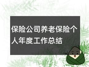 保险公司养老保险个人年度工作总结