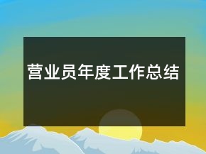 营业员年度工作总结
