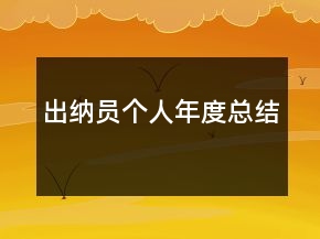 出纳员个人年度总结