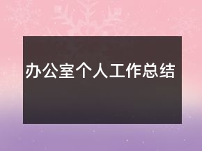 办公室个人工作总结