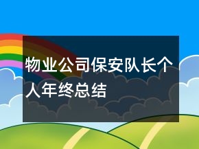 物业公司保安队长个人年终总结