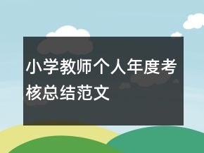 小学教师个人年度考核总结范文