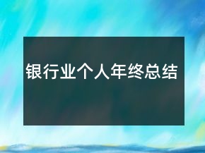 银行业个人年终总结