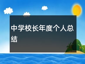 中学校长年度个人总结