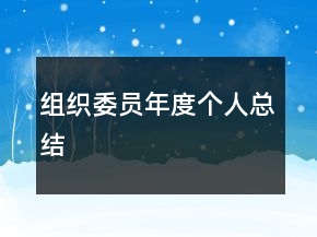 组织委员年度个人总结