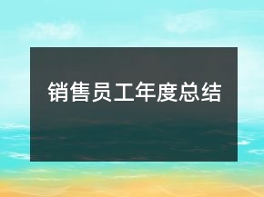 销售员工年度总结
