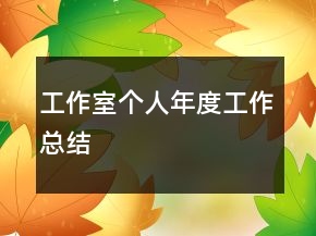 工作室个人年度工作总结