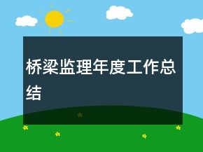 桥梁监理年度工作总结