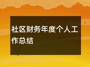 社区财务年度个人工作总结