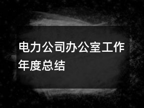 电力公司办公室工作年度总结