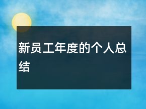 新员工年度的个人总结