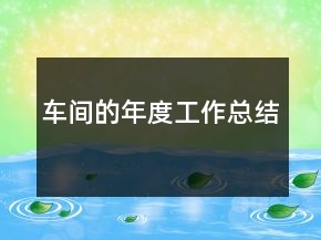 车间的年度工作总结
