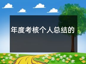 年度考核个人总结的