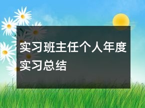 实习班主任个人年度实习总结