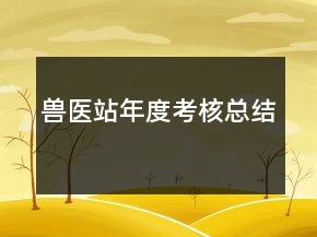 兽医站年度考核总结