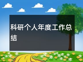 科研个人年度工作总结