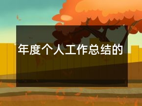 年度个人工作总结的