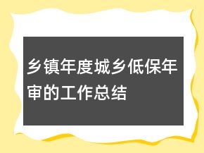乡镇年度城乡低保年审的工作总结