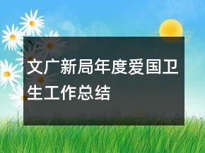 文广新局年度爱国卫生工作总结