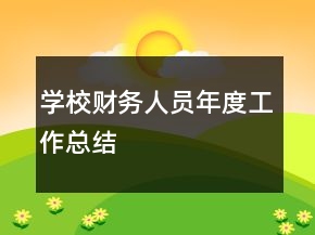学校财务人员年度工作总结