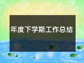 年度下学期工作总结