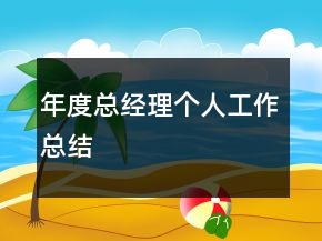 年度总经理个人工作总结