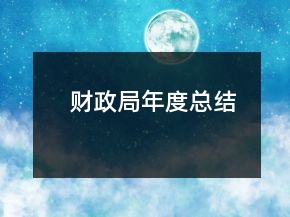 财政局年度总结