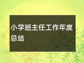 小学班主任工作年度总结