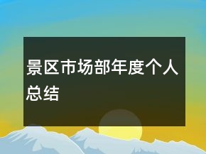 景区市场部年度个人总结