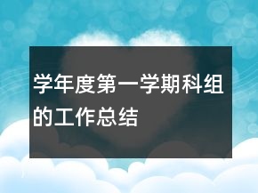 学年度第一学期科组的工作总结