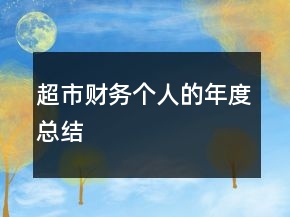 超市财务个人的年度总结