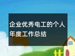 企业优秀电工的个人年度工作总结