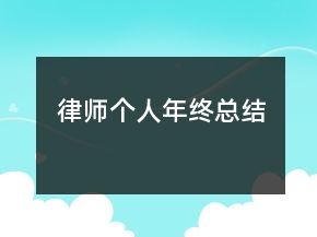 律师个人年终总结
