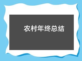 农村年终总结