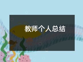 教师个人总结