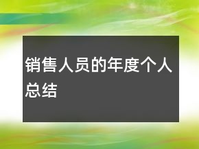销售人员的年度个人总结