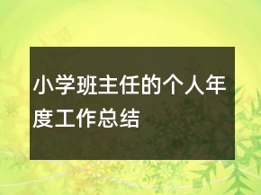小学班主任的个人年度工作总结