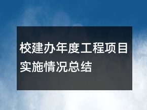 校建办年度工程项目实施情况总结