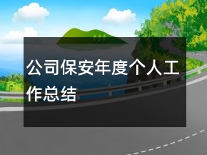公司保安年度个人工作总结