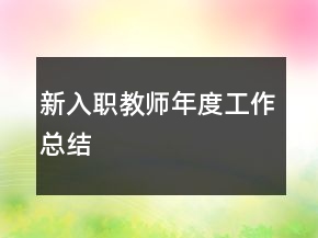 新入职教师年度工作总结